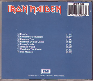 IRON MAIDEN / Iron Maiden back cover