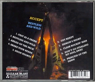 ACCEPT / Restless and Wild | back cover scan