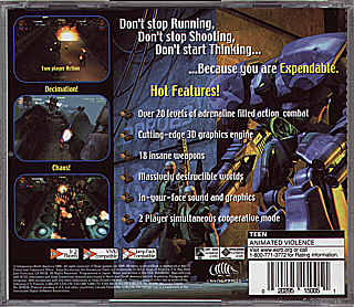 Expendable (USA) | back cover