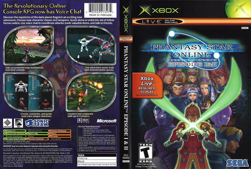 jogo Phantasy Star Online episode 1 e 2 XBox - sega - Outros Games